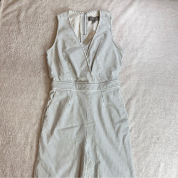 J. Crew Point Sur Women's Striped Jumpsuit Size 4 NWT Denim Wide Leg Tailored - Picture 5 of 15